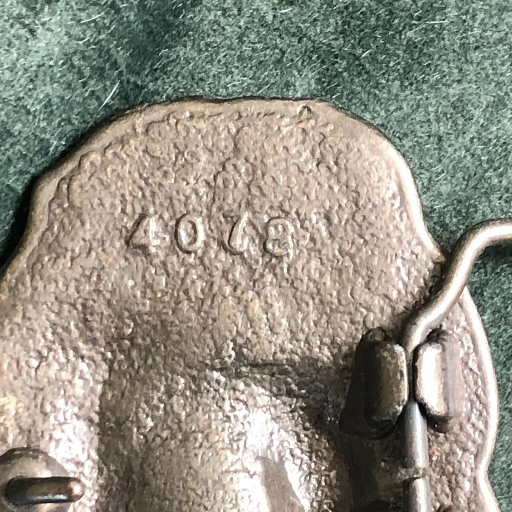 Vintage Horses Backside Butt Brass Belt Buckle 3.5
